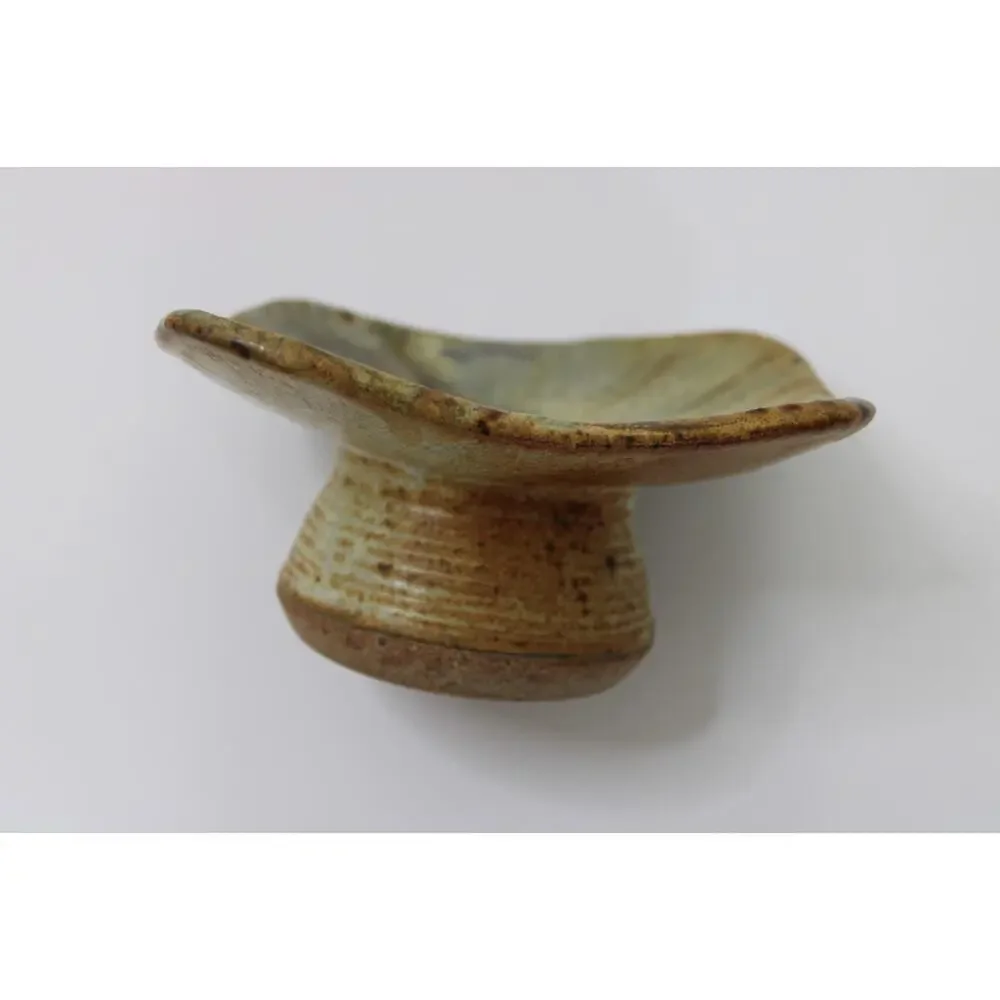Studio Pottery Nature Dish Signed 